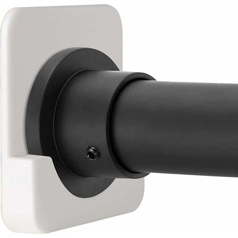 Shower curtain rod mounting bracket, suitable for wall-adhesive shower rod tension maintainer. There is no drill rod on the universal acrylic adhesive wall mount bracket (shower curtain rod not includ (1/5)