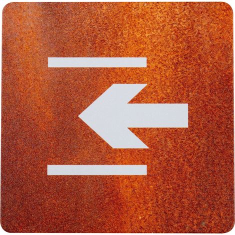 Plaque de porte alu effet rouille - Entrée symbole flèche - 4385280 (1/2)