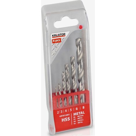 Lot de 6 forets HSS 2-3-4-5-6-8mm krt012001 kreator (1/2)
