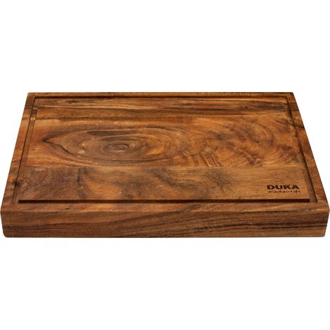 Plan de travail en bois d'acacia naturel 38 x 25 x 4 cm (1/4)