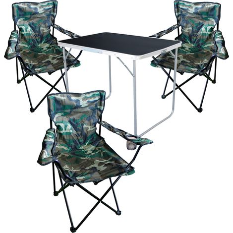4-tlg Campingsessel Camouflage + Campingtisch-MMC330870B+3xMPO2469 (1/4)