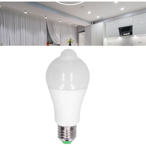 Ampoule LED E27 18W à induction avec détecteur de mouvement infrarouge (PIR) pour couloir, chambre, escalier 85-265V, lumière blanche pure (1/5)