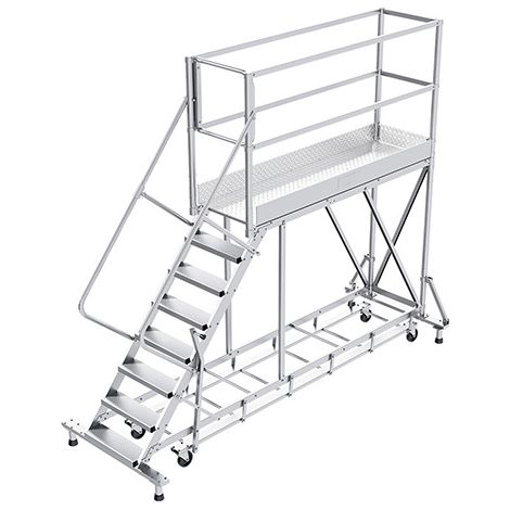 Piattaforma con ruote 9 gradini - Altezza massima di lavoro 3.80m - PTF209PT-P-KRE