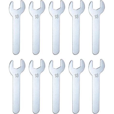 Satz mit 10 kleinen metrischen Maulschlüsseln 13 x 87 x 2 mm, U-förmig, Flachkopf, sehr dünn, verzinkt, für Autoreparaturen und Möbelmontage