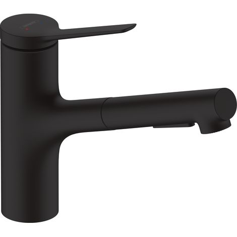 Hansgrohe – Mitigeur de cuisine 150 avec douchette extractible 2 jets – Bec orientable 150° – Débit 11,6 l/min – Compatible chauffe-eau instantané – 74800670 (1/10)
