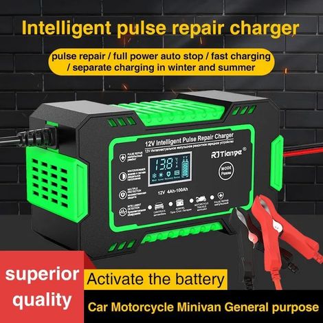 Chargeur Batterie Automobile 12 V 6 A - Écran LCD - Compatible Plomb-Acide Gel Agm Efb - Démarrage À 0 25 V - Plage 4 À 100 Ah - 1 Pièce (1/5)