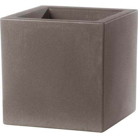 Vaso 50x50x50cm in Resina Tulli Schio Cubo Essential 50 Cappuccino (1/4)