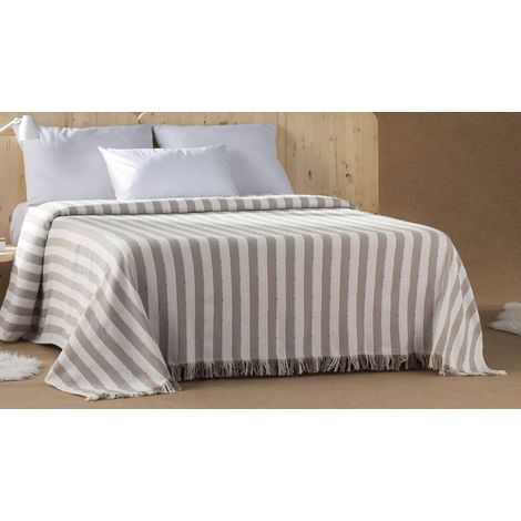 Couette de canapé Polyvalente, Couvre-lit, Couverture Foulard, Plaid pour lit, Housse de canapé, Pratique et Doux Confortable. Coton Polyester. 170 x 240 cm. Couleur Beige (1/3)