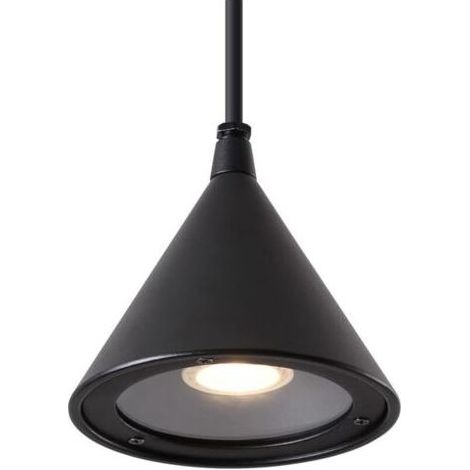 Suspension Luminaire GU10 IP44 Étanche Lustre Plafonnier LED 5W Blanc chaud Lampe Suspendue Extérieure pour Salon Chambre Cuisine Restaurant Bar Couloir, Aluminium, Noir (1/5)