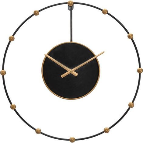Orologio da parete in ferro color nero per salotto e cucina (1/5)
