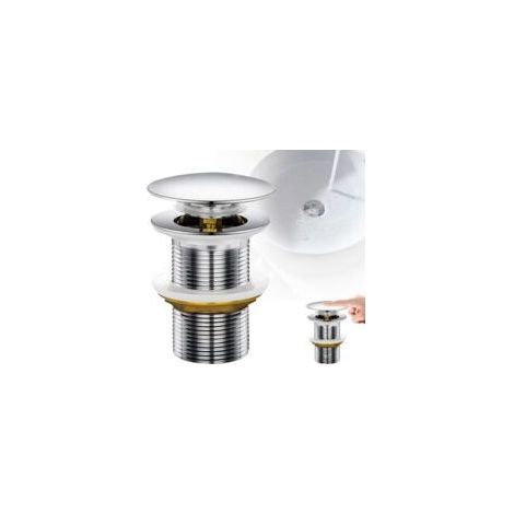 Bonde de Lavabo, Pop Up Bonde Lavabo Universel, Bonde Lavabo Clic Clac,Vidage Salle de Bain Acier Inoxydable Sans Trop-Plein Anti-Colmatage Argent pour Vasque Salle de Bain Avec Universel (1/5)