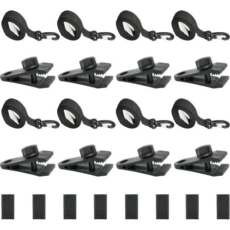 Lot de 8 Sangles Maintien et Pinces pour Enrouleur Bâches Piscine, Accessoires Couverture Solaire Jeu Roues Parasol Serrage Piscine - (1/5)