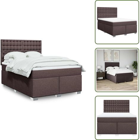 Sommier à lattes de lit avec matelas Marron foncé 140x190 cm - Sommier À Lattes De Lit - Sommiers À Lattes De Lit - Lit - Meuble De Chambre À Coucher (1/5)
