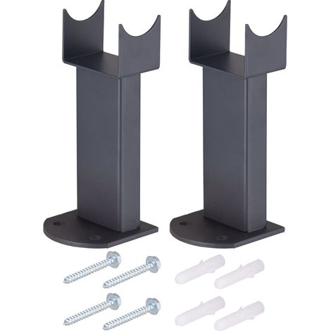 Lot de 2 pieds supports en acier pour radiateur à eau chaude NYTIA de NOYON ET THIEBAULT anthracite (1/5)