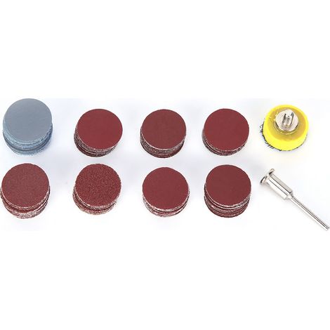 Disques abrasifs 1 po, feuille de papier de verre auto-adhésive, papier abrasif rond pour bois et métal