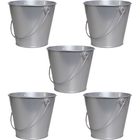Pot De Succulentes En Fer Galvanisé - Seau En Étain Miniature - Pour Jardinage Intérieur Et Extérieur - Lot De 1 (1/5)