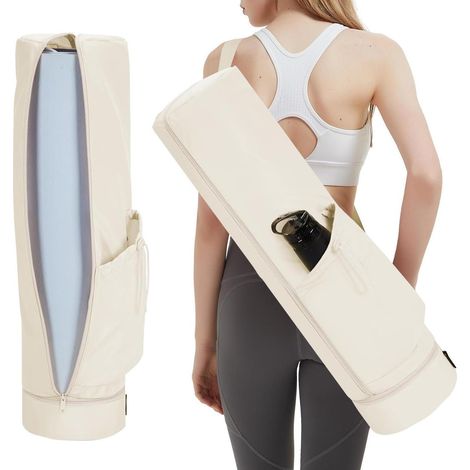 Yogatasche Damen mit Nassfach Flaschentasche Reißverschluss Beige (1/5)