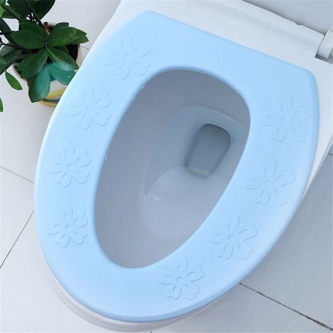 BelleRise – EVA-Toilettenkissen – Dick, warm, wasserdicht, blaues Blumenmuster (1/5)