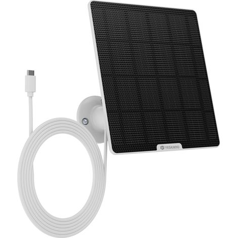 5W Panneau Solaire, Efficacité Charge Ultra-élevée  Installation Facile Panneau Solaire USB C Etanche IP66 et Réglable 360°, pour Camera Exterieur Solar Panel avec Câble 3M (1/5)