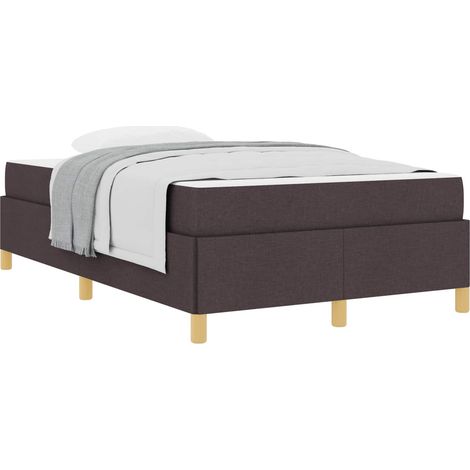 Lit double - lit simple - Cadre de lit avec matelas Marron foncé 120 x 190 cm tissu fr5463 - Maison La Vie (1/5)