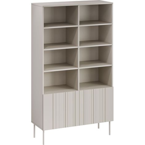 Étagère Evavese 106, Beige, Avec des portes, Stratifié, MDF, Le nombre de portes: 0, Nombre de tiroirs: 0, 175x101x40cm