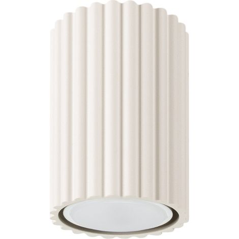 Spot plafond beige cannelé rond 10cm GU10 10W Sollux