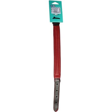 YAGO Collier en Cuir Noir et Rouge Souple et Réglable pour grand chien, taille L 43-52 cm (1/5)