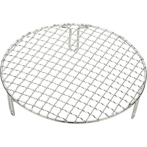 9 Inch Round Cooking Grill, Stainless Steel Canned Racks with Feet, Mesh Grill for Barbecue, Baking, Cold & Steaming (1/5)