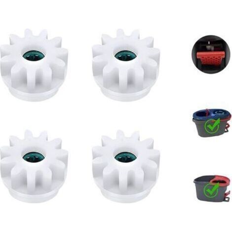 Lot de 4 pièces de rechange pour Spin Mop - Pour seau Vileda Spin Mop - Roulement d'embrayage, seau de serpillère, roue dentée - Compatible avec Ocedar, Vileda (1/4)