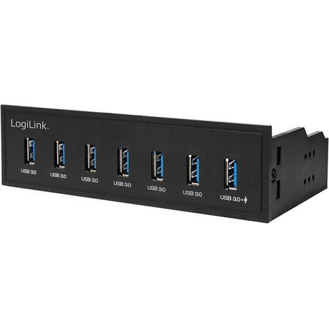 Logilink UA0342 - Hub USB 3.0 de 5,25" (7 Puertos) con Puerto de Carga rápida y velocidades de Transferencia de Datos de hasta 5 Gbps (1/4)