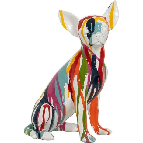 Chihuahua en résine multicolore 26 cm (1/5)