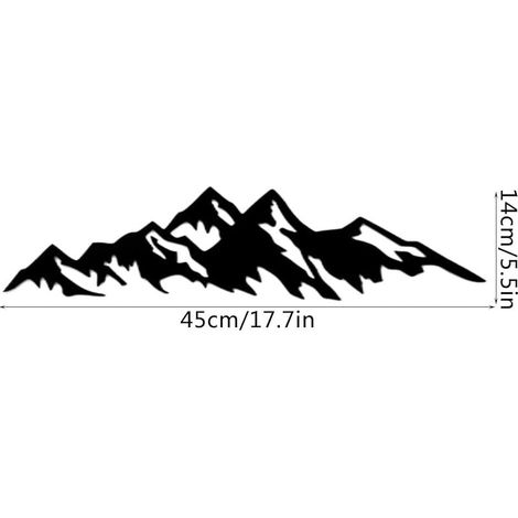 Décoration Murale en Métal Montagnes et Arbres Noir, Art Mural en métal Minimaliste Décoration Mur 45x21.4cm Moderne Montagnes Mural Art Suspendu Silhouette Décoration Intérieur Extérieur