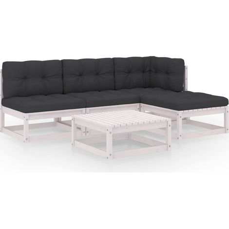 Mobili da giardino mobili da esterno Set di mobili da 5 pezzi con cuscini in legno di pino massiccio 020016324