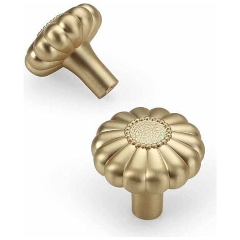 Lot de 6 boutons de meubles vintage en or, poignées de tiroir, boutons d'armoire pour décoration, poignées de porte en forme de fleur avec vis (1/3)