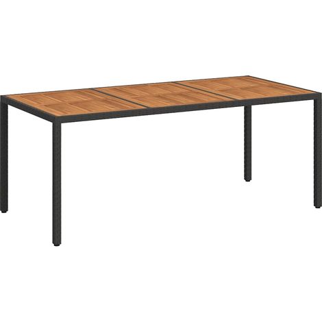Maison Exclusive - Tavolo da Giardino 190x90x75 cm Polyrattan Legno di Acacia Nero