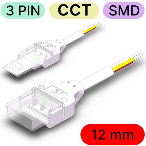 Connettore Impermeabile per LED COB e SMD a 2 pin da Striscia a Striscia 8mm (1/3)