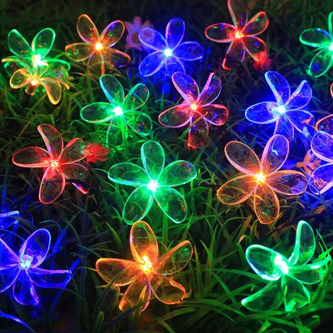 Guirlande solaire LED extérieure 9,5 m avec 50 fleurs colorées – Décoration lumineuse pour jardin, terrasse ou fête, lumière d’ambiance rechargeable sans fil, résistante aux intempéries-lsw (1/5)