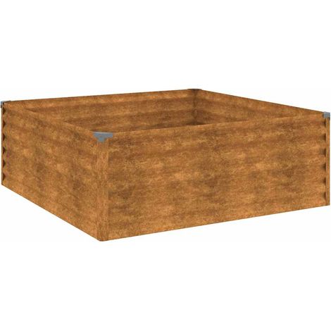 Maison Exclusive - Fioriera Rialzata da Giardino 100x100x36 cm in Acciaio Corten (1/5)