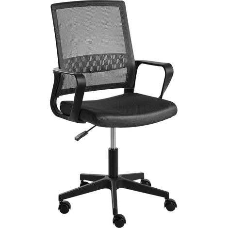 Sedia da ufficio moderna con seduta girevole in rete altezza regolabile rivestimento nero Ease