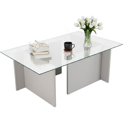 Dmora - Tavolino da salotto Illasi, Tavolo basso da caffè, Portariviste per divano, Ripiano da soggiorno, 105x65 h40 cm, Grigio