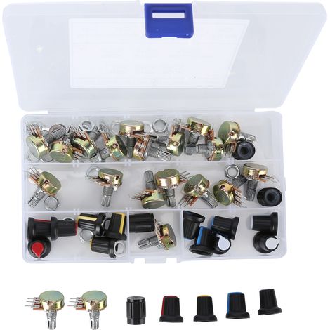 80-teiliges lineares Potentiometer-Set B5K bis B100K mit Knöpfen für Audio-Tuning (1/5)