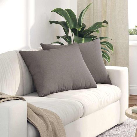 Sofakissen 2 pcs Taupe 70 x 50 cm Stoff