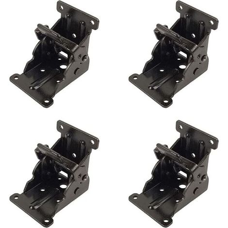 Charnière Pliante Autobloquante, 4 Pcs charnière pliante pour armoire de cuisine, Charnière Pliante Pied 90 Degrés en Tôle d'acier, Verrouillage Extension Table Support d'étagère Pliable (1/5)