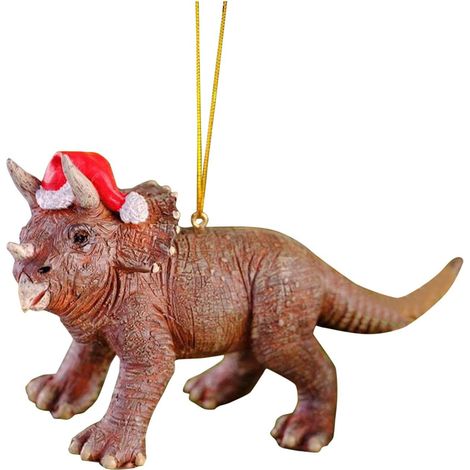 Ornement De Noël En Bois - Dinosaure - Diamètre 8 cm - Imprimé Sublimé Haute Température Des Deux Côtés - Pour Arbre De Noël Fenêtre Porte Voiture - Lot De 1 (1/4)