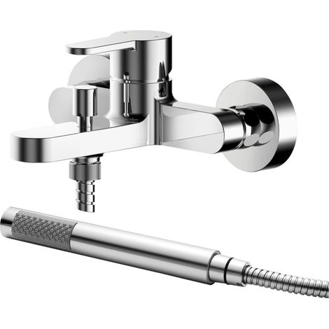 Nuie Arvan Chrome Wall Mounted Bath Shower Mixer Tap and Kit - ARV316 (1/2)