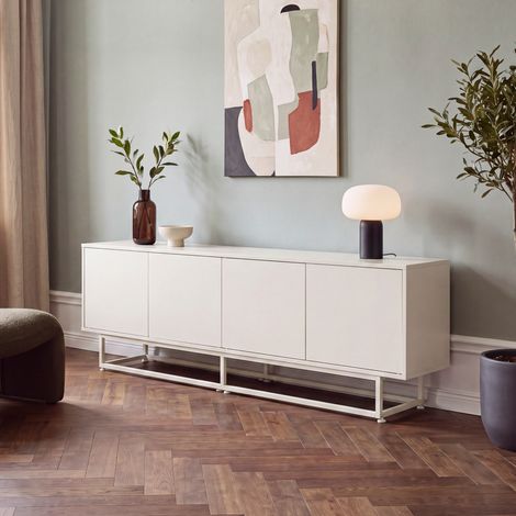 Meuble TV Boxholm 180 x 30 x 56 cm sable [en.casa] (1/5)