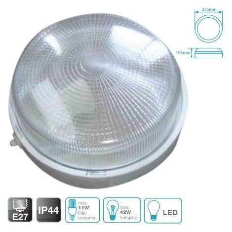 Runde thermoplastische Wandleuchte WEISS E27 GSC 0700648