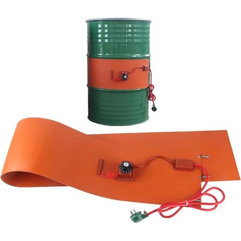 Ajustement 20-200L tambour 1000-3000W bande de Silicone Flexible tambour couverture chauffante huile biodiesel baril(250x1250x1.8mm 1200W,110AC) (1/5)