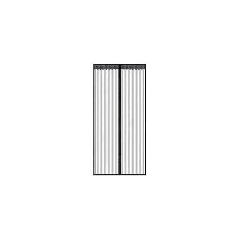 Moustiquaire Magnétique pour Porte – Maille Ultrarésistante, Joint Magnétique Haut et Bas, Fermeture Automatique, Anti-Insectes, Garde l'Air Frais (80x210 cm, Noir) (1/5)