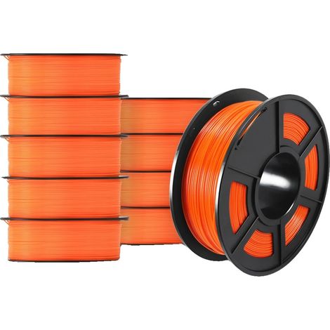 Filamento 3D, material ecológico, excelente calidad de impresión, PETG naranja, 10 rollos. (1/2)